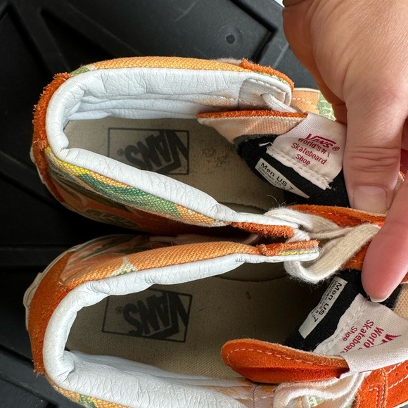 Vans Sk8 Hi Aloha Floral Orange Suede Canvas Mens’s 7 Women’s 8.5  Rare Vintage - Picture 5 of 10